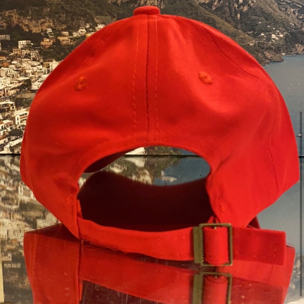 Red Studded Rhinestone Cross Hat - Picture 3 of 4